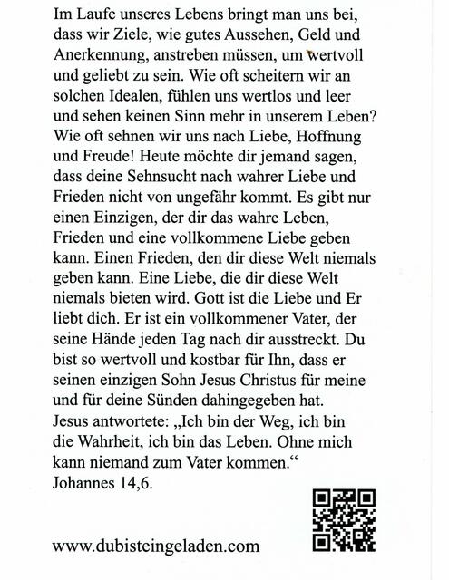 Rückseite der Karte, eingescannt