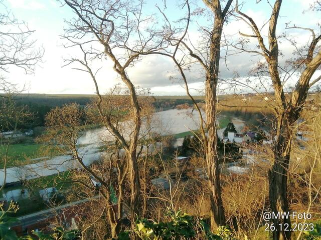 Blick nach Zingst - Unstruthochwasser am 26.12.2023 | Foto: MW-FotoNebra 