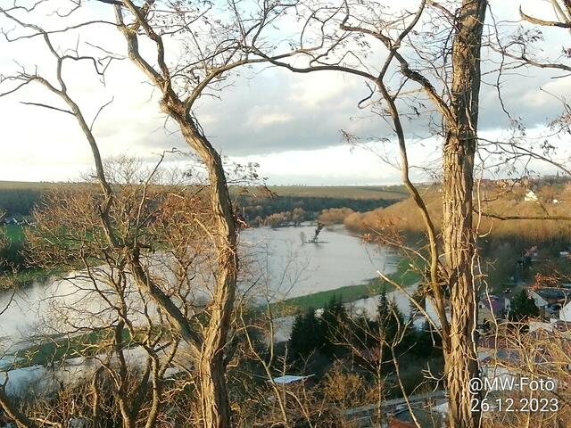 Blick nach Zingst - Unstruthochwasser am 26.12.2023 | Foto: MW-FotoNebra 