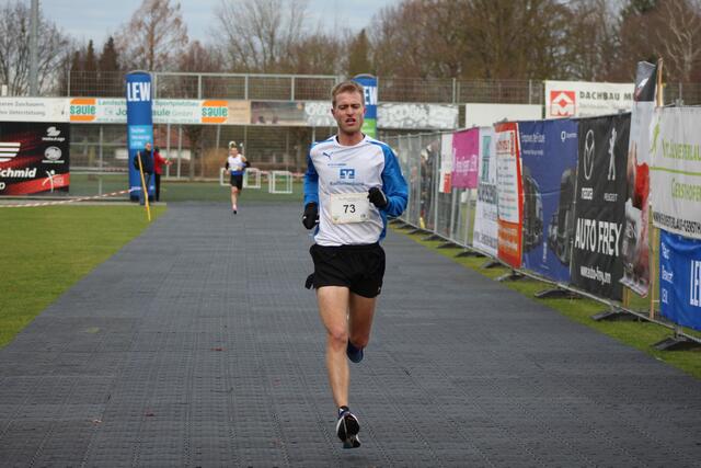 Im Ziel - Mario Leser nach anstrengenden 10 Kilometern 