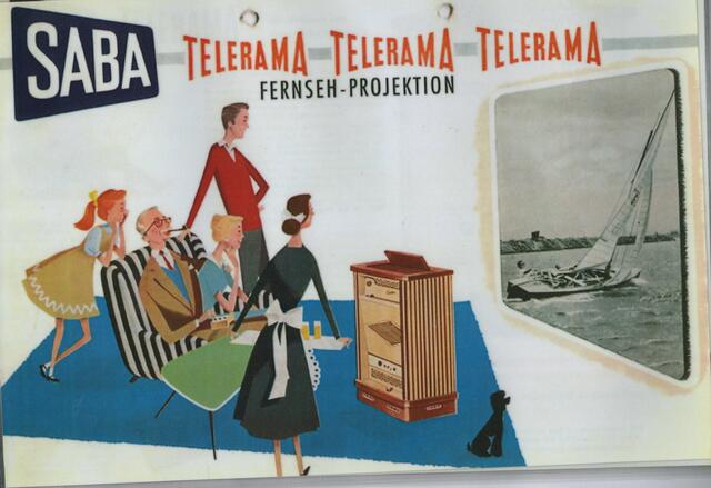 Ein alter Prospekt zum Fernsehprojektor von SABA den Telerama. | Foto: Repro: Otto Killensberger