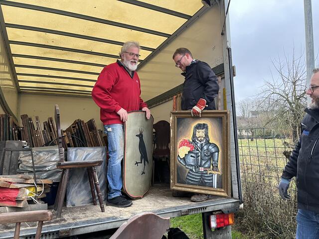 Wappen des Rabe von Canstein und Bildnis der Grafen 