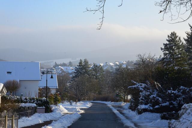 Blick vom Kurhaus Wilhelm auf Gladenbach. Hier geht es hinunter in die Stadt.