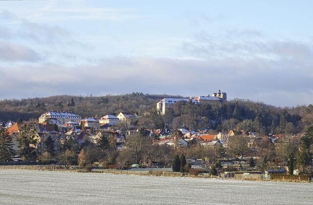 Blick vom Ballenstedter Blick auf Ballenstedt mit  Schloss