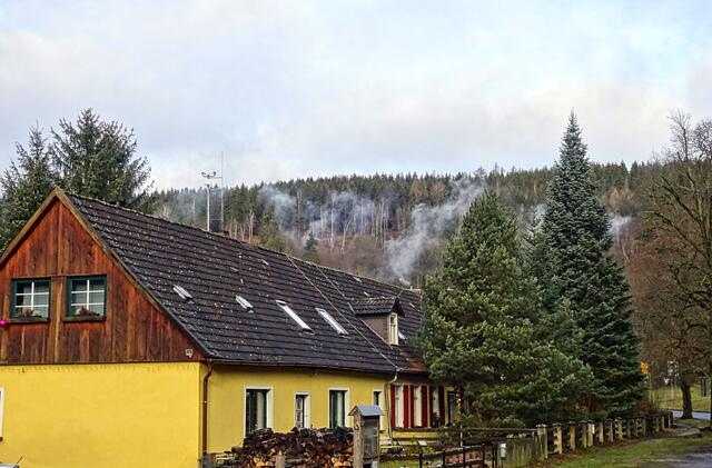 aufsteigende Heizungsabgase im Selketal