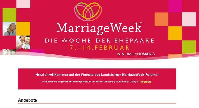 Die Website des Landsberger MarriageWeek-Forums informierte nicht nur über die 10 Präsenzveranstaltungen und die MarriageWeek-Video-Clips, die im Rahmen der MarriageWeek 2024 angeboten wurden, sondern enthält auch eine umfangreiche MarriageWeek-Foto-Sammlung aus den letzten Jahren (z. B. https://marriage-week-landsberg.de/galerie-mw-2022/).  | Foto: - -
