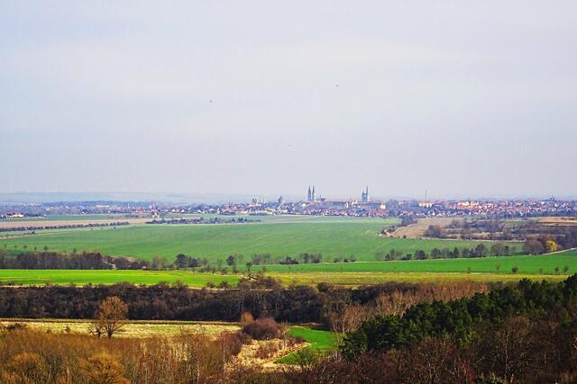 Blick vom Aussichtspunkt auf die Domstadt Halberstadt