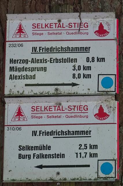 Wegweiser Selketal - Stieg am IV. Friedrichshammer