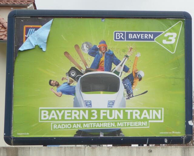 Hier wirbt Bayern 3 Fun Train für sich. Meine Sendung war das nicht.  | Foto: Dr. Alexander Hölzle