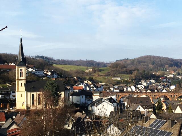 Blick über Hartenrod auf die Salzwiese.