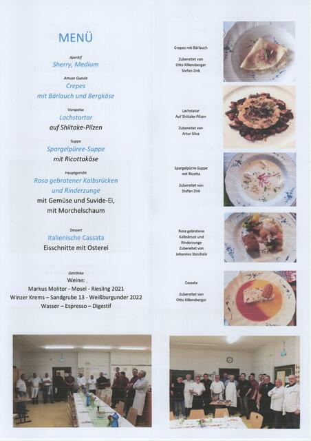 Die Rückseite der Menükarte für diesen Kochabend. | Foto: Otto Killensberger