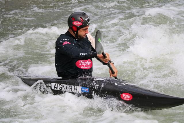 Hannes Aigner wurde dritter bei den K 1 Herren | Foto: Marianne Stenglein