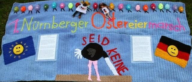 Häkel-Banner 1. Nürnberger Ostereiermarsch | Foto: © Bild: woolyworlds.blogspot.com CC 