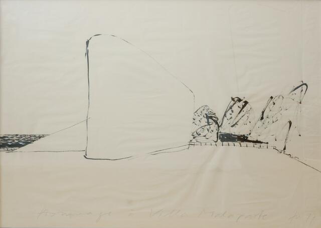 Strichzeichnung von der berühmten Villa auf der Insel Capri | Foto: Julia Pietsch