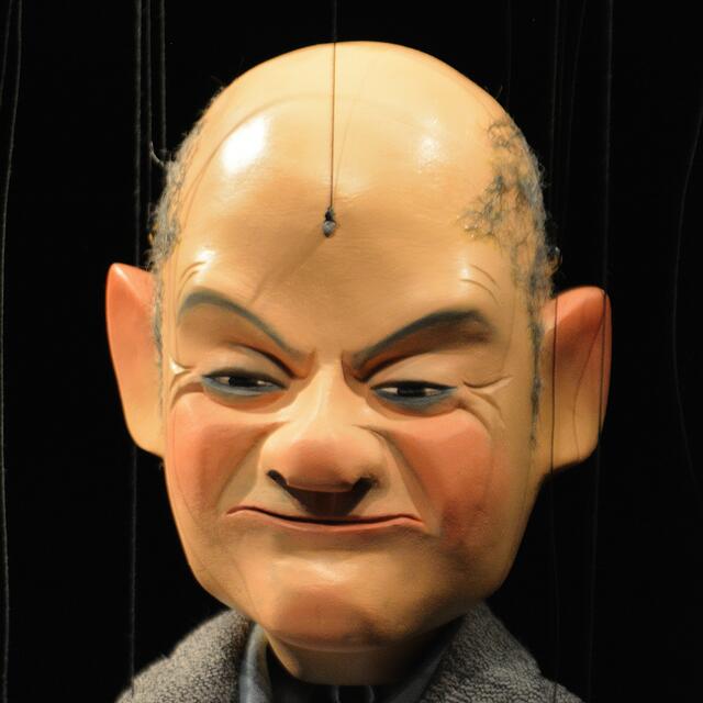 3: Nun hat der Marionetten-Politiker auch Farbe im Gesicht und ist bereit für die große Bühne. | Foto: Florian Moch