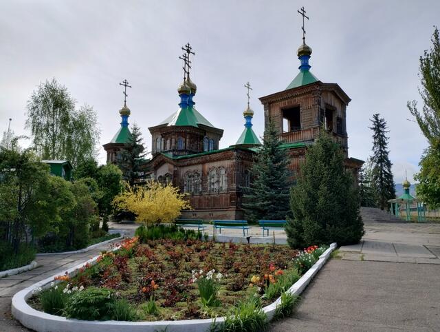Russisch-Orthodoxe Kirche der Heiligen Dreifaltigkeit in Karakol.
