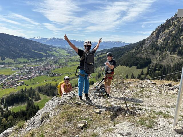 Kletterwochenende, am Gipfel angekommen | Foto: Naturfreunde Haunstetten