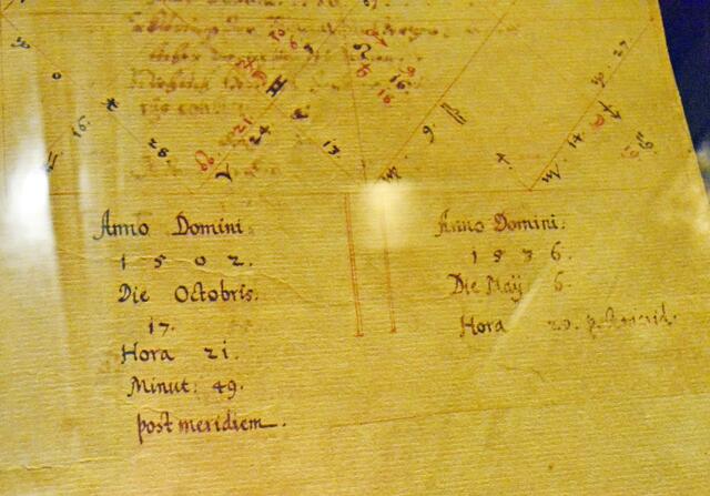 zur Eröffnung der Leucorea* in Wittenberg wurde dieses Horoskop 1503 erstellt, die Eröffnung fand nachts statt.
Ist nicht Bestandteil der Ausstellung
