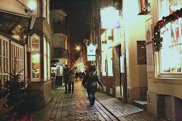 Im Schnoor. Klein, aber fein. Ein Stück altes Bremen.