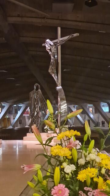 In der unterirdischen Basilika Pius X.