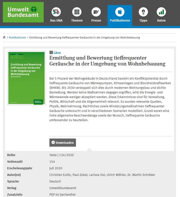 Auch das Bundesumweltamt weiß um die Probleme mit tieffrequenten Geräuschen | Foto: Umweltbundesamt