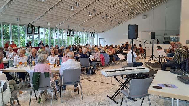 Das Gemeinsame Singen von Volksliedern und Pop-Klassikern wurde zum Hit des Neusässer Musiksommers.