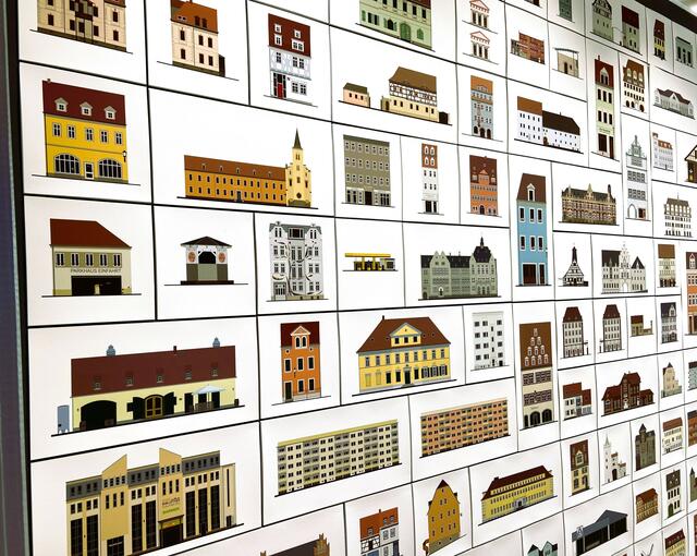 Ein Teil der Ausstellungswand ... 