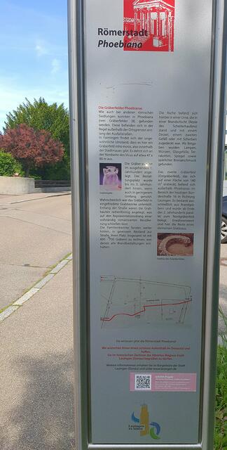 Hinweistafel am Römerweg an Berufsfortbildungszentrum
