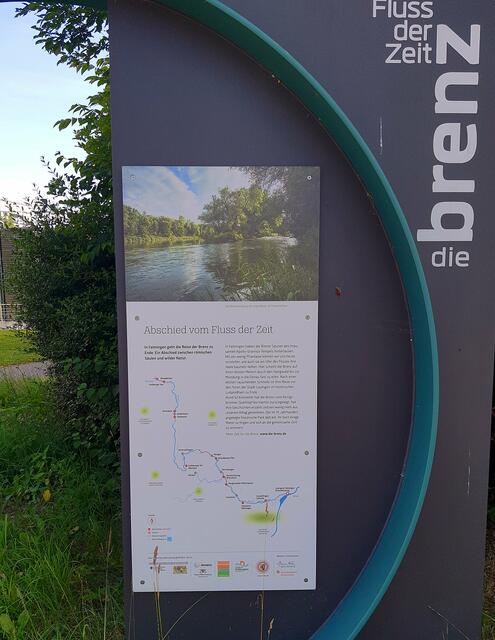 Hinweistafel am Römerweg a.d. Lauinger/Faiminger Berufsbildungszentrum