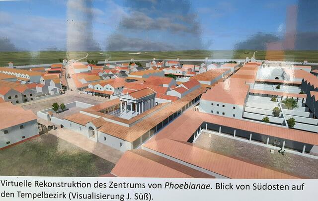 3D Animationsbild (Website Gemeinde/Faimingen) Ehem. Tempel und Siedlung