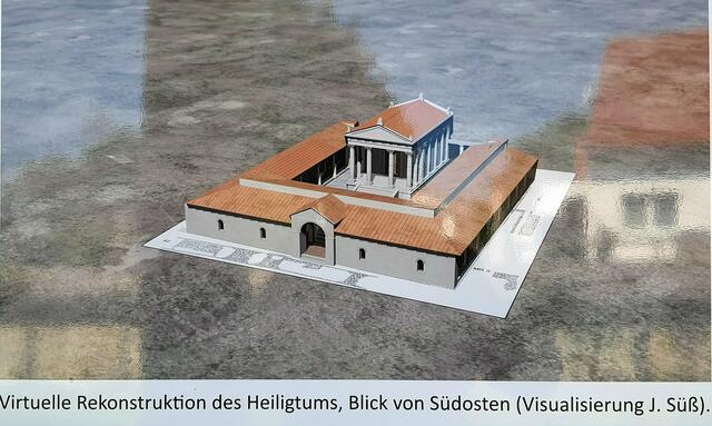 3D Animationsbild (Website Gemeinde/Faimingen) Tempelrekonstruktion