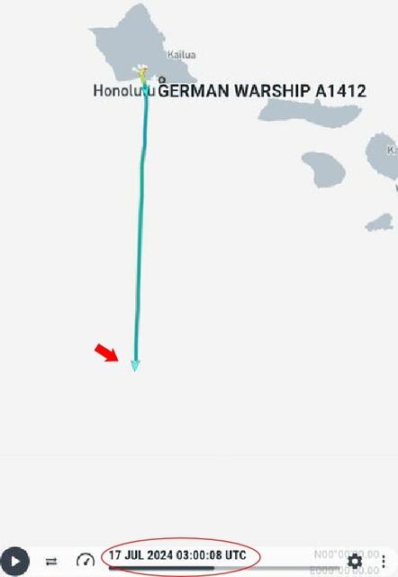 Am 17. erreichte die FRANKFURT AM MAIN wieder das Übungsgebiet | Foto: Screenshot Marinetraffic