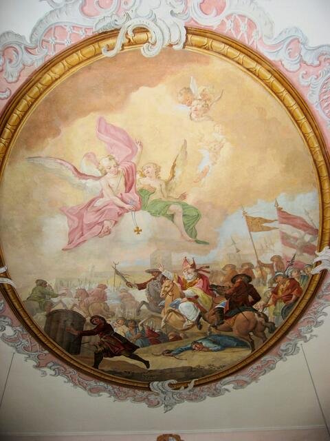 Schlacht auf dem Lechfeld in Eisingersdorf von Ignaz Paur, 1754 | Foto: Dr. Hubert Raab