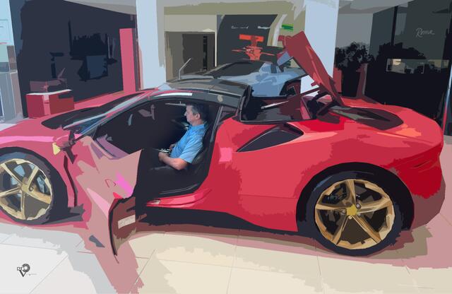 Abholung eines neuen Ferrari
