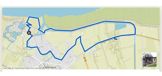 Radtour an Küste und Kanal. - A = Ferienhaus Brausewind