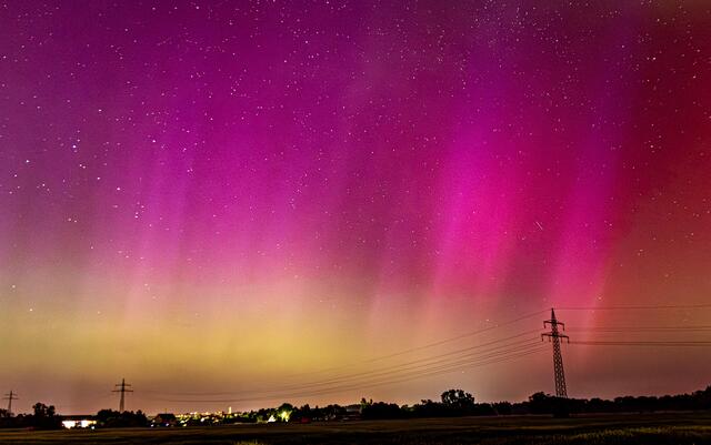 Der Blick nach Friedberg um 1.02 Uhr.
