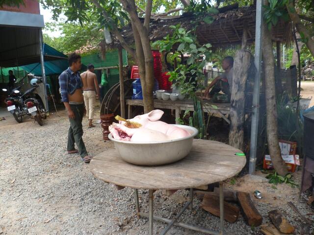 Wieder an Land. In einer Raststätte wurde geschlachtet.
