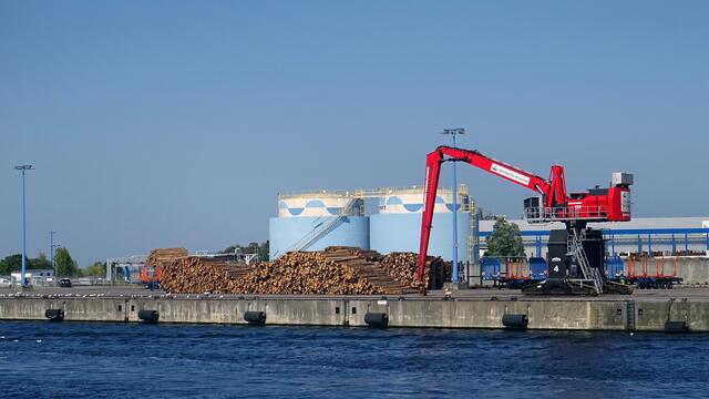 Der Seehafen ist ein wichtiger Partner von Sägewerken in ganz Europa. Foto: Helmut Kuzina