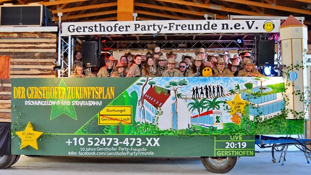 2019 mit dem Thema "Gersthofer Dschungelloch" im Fasching und beim Sommerumzug beim Gersthofer Stadtjubiläum. | Foto: Gersthofer Party-Freunde n.e.V.