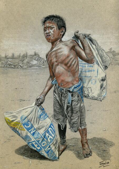 2865  P 4209  Advance, Charcoalboy of Tondo in Manila, Kohlejunge, Glis, 7. und 8.11.2017 b