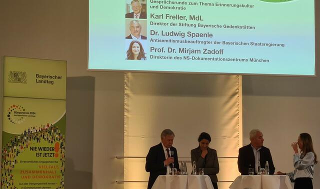 Expertenrunde Karl Freller, MdL, Prof. Dr. Mirjam Zadoff, Dr. Ludwig Spaenle