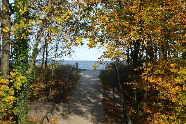 Zingster Strandaufgang im Herbst.