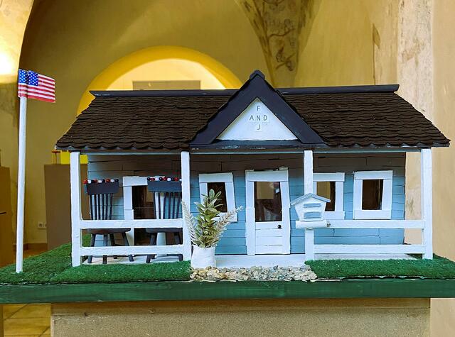 Amerikanisches Wohnhaus ohne Fundament. 