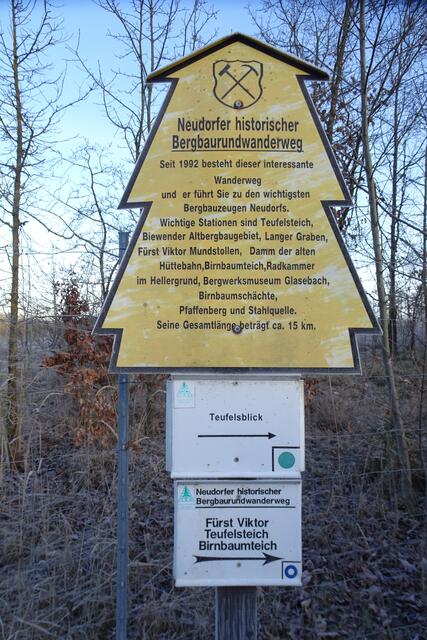 seit 1992 gibt es den historischen Bergbaurundweg um Neudorf