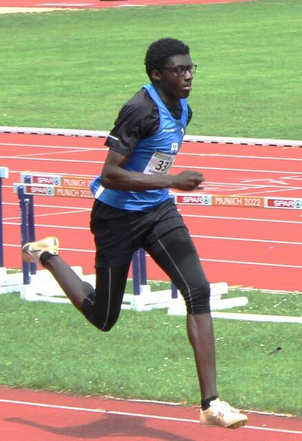 Donatus Olowookere überzeugte in München mit schnellen Sprintzeiten