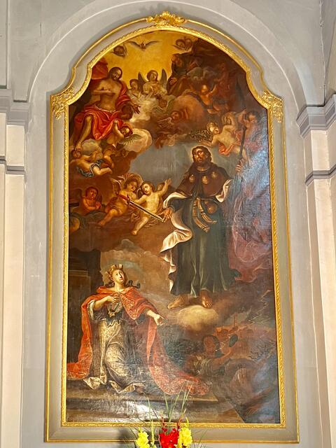 Das Altarbild der alten, eingestürzten Stadtpfarrkirche gibt einen tiefen Einblick in die Gedankenwelt der Friedbergerinnen und Friedberger im Barock. Es wurde gründlich restauriert und feiert jetzt den 300. Jahrestag seiner Entstehung.  | Foto: Achim Lüders