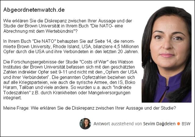 Frage an Sevim Dagdelen vom Bündnis Sahra Wagenknecht (BSW) | Foto: P. Gross