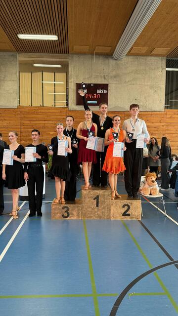 Bayerische Meister in der Jugend C-Klasse: 
Simon Kaplina &amp; Lina Vanessa Gerling  | Foto: TSC Dancegallery e. V.
