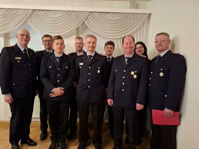 v.l. Henning Brüggemann, Hauke Kleuker, Fabian Plate, Jan Müller, Maik Schlimme, Marcel Schlimme, Jörn Lampe, Lara-Sophie Jänsch, Andreas Kleuker