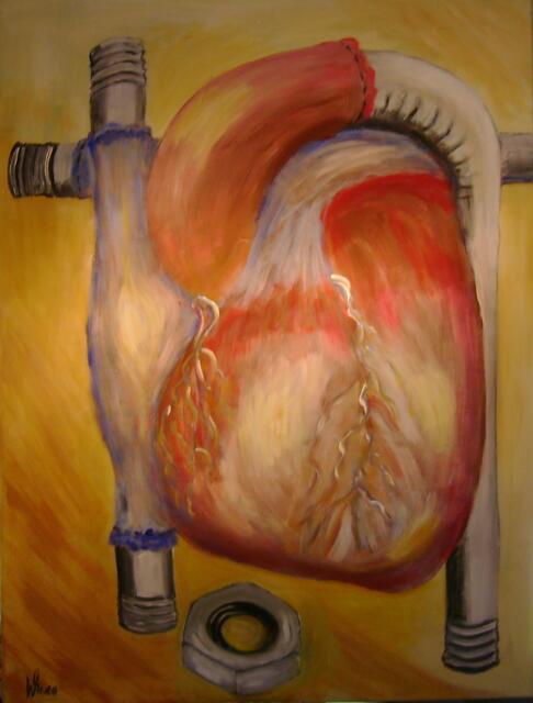 Das mechanische Herz, Acryl auf Leinwand
